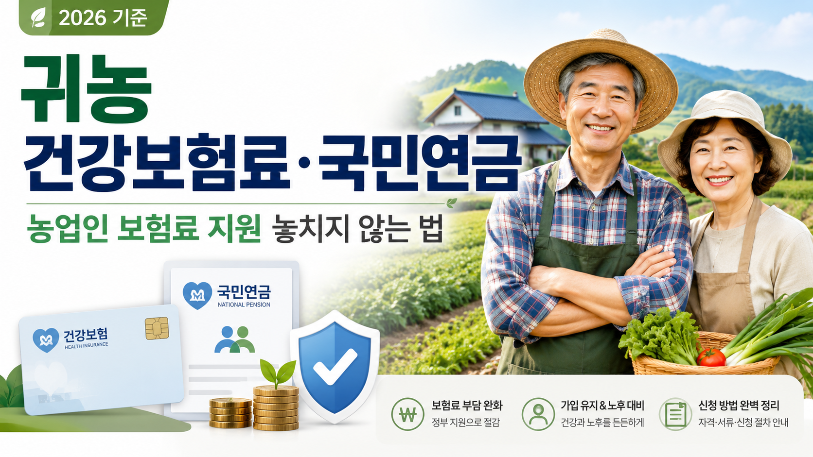 귀농 건강보험료 50% 경감·국민연금 지원｜2026 기준과 2027 변경